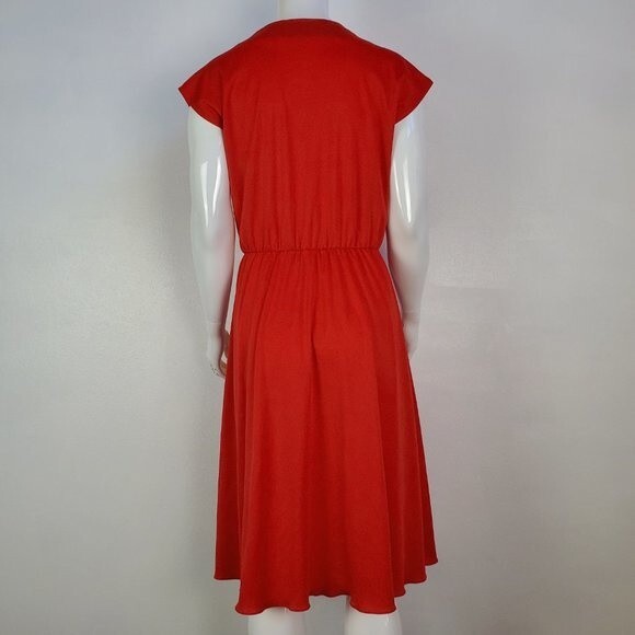 Vintage 70's Alison Peters Red Flutter Dress - Picture 4 of 8